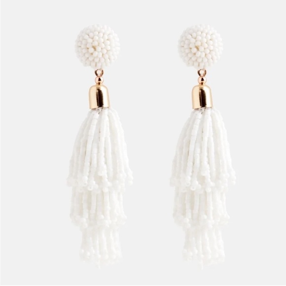 PANACEA White Rachel Zoe Beaded Tassel Dangle Earrings Set | NEW/NWT!!💟💟 - Picture 5 of 7